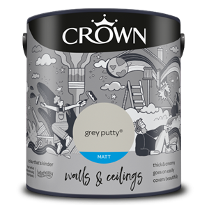 Grey Putty - Matt - Standard Emulsion | Crown Paints