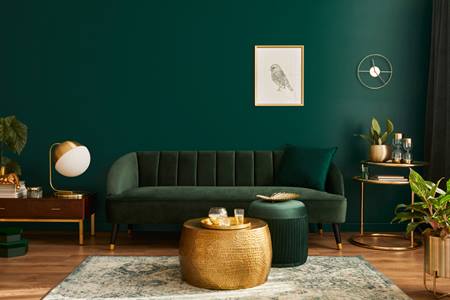 Green sofa 2024 with ottoman